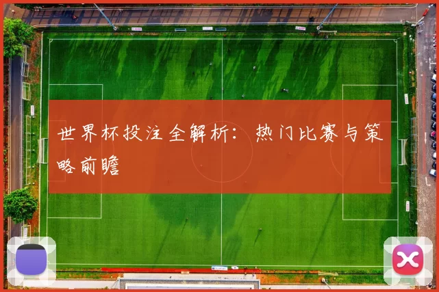 世界杯投注全解析:热门比赛与策略前瞻